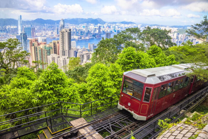 Red tram, Victoria Peak, Hong Kong